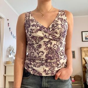 Purple Paisley Eddie Bauer Thick Strap Tank Top